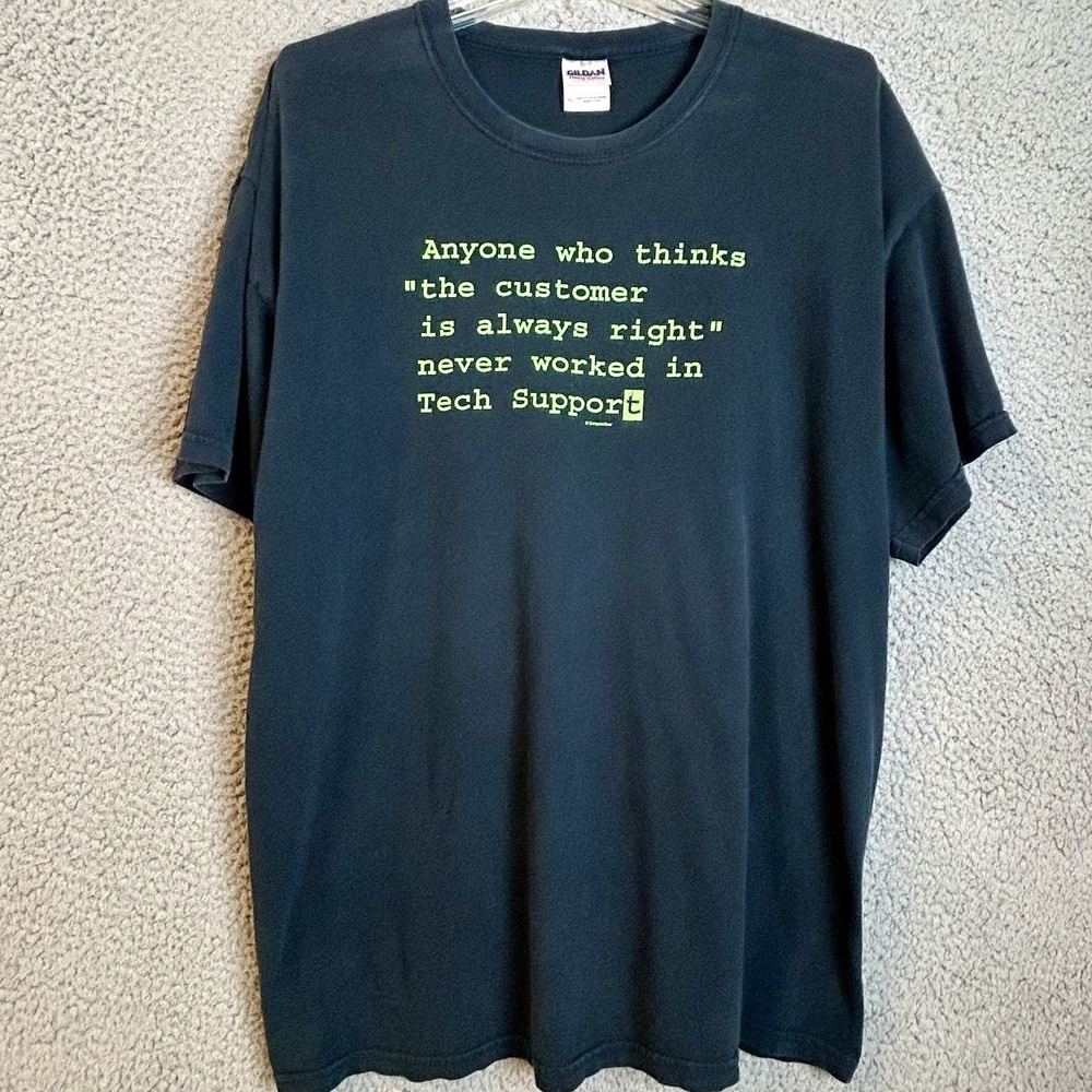 Computer Gear Humor T-Shirt Men's Size XL Tech Support Customer Service Y2K